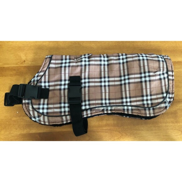 NEW Bailey & Bella Dog Jacket Coat Size Large Nova Check Plaid Adjustable Fleece - Picture 1 of 8